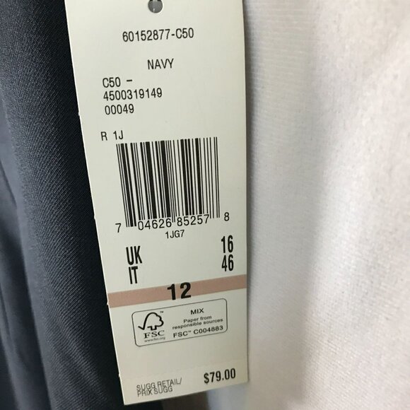 Kasper NWT Sheath Dress Sleeveless Navy Blue Size 12 Lined Classic Event V Neck - Picture 12 of 15